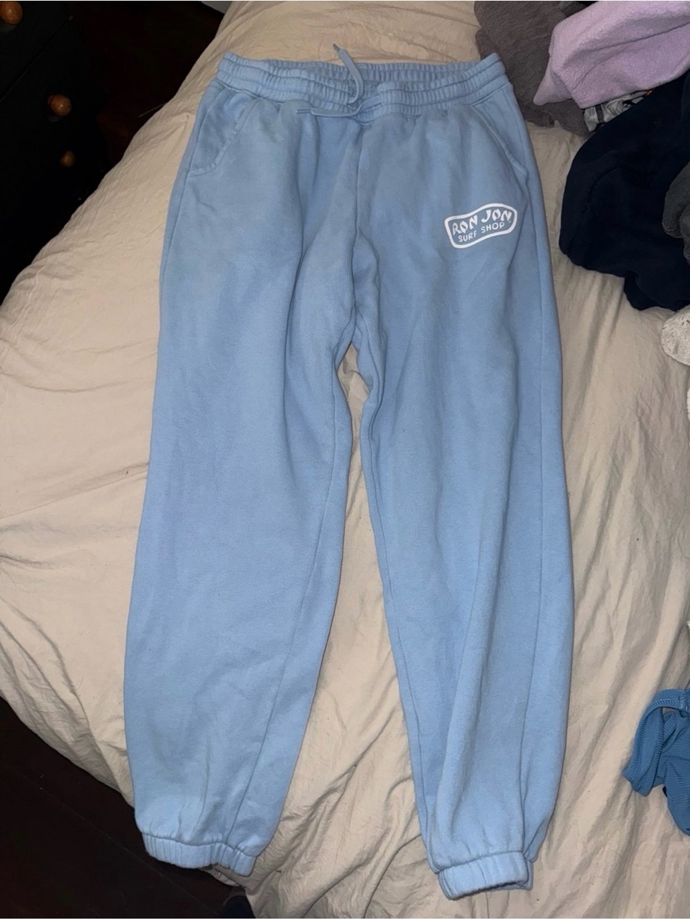 Ron Jon Light Blue Jogger Sweatpants with Logo